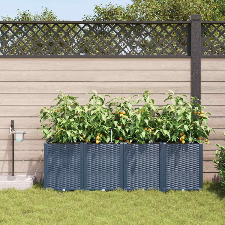 Vidaxxl pot de fleur de jardin 4 pcs gris 120 x 120 x 142 cm acier