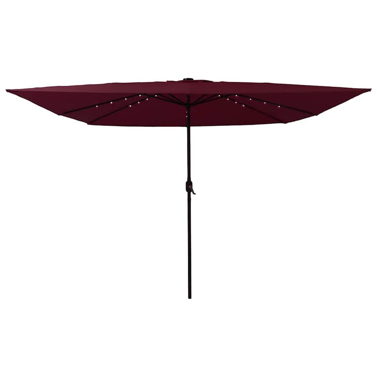 Vidaxxl parasol de jardin rouge bordeaux 295 x 295 x 245 cm polyester et acier