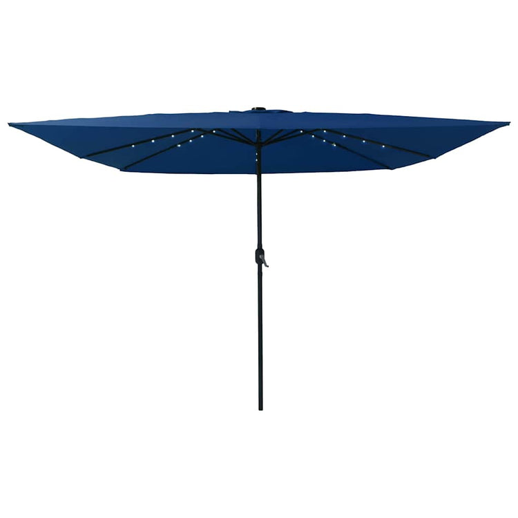 Vidaxxl parasol de jardin bleu azur 295 x 295 x 245 cm polyester et acier