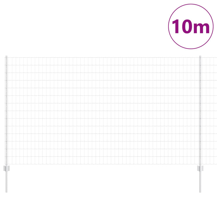 Clôture Vidaxxl avec poteau argenté 1,4 x 10 m en acier