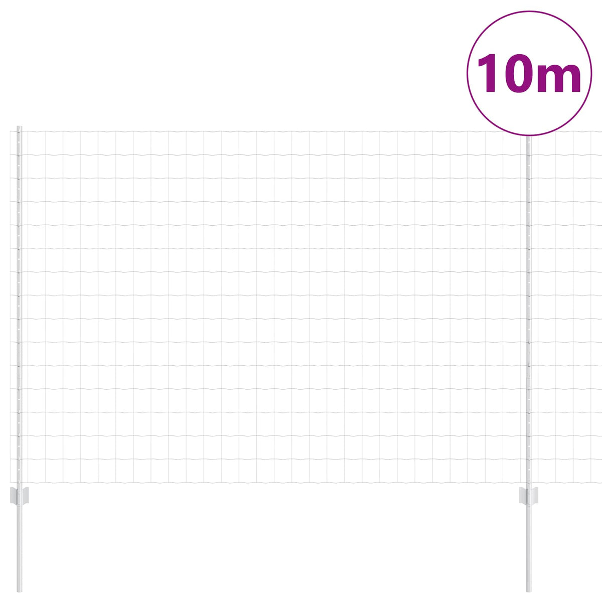 Clôture Vidaxl avec poteau argenté 1,5 x 10 m en acier