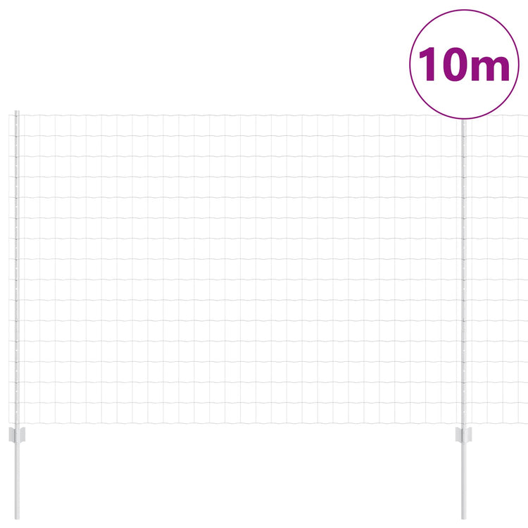Clôture Vidaxl avec poteau argenté 1,5 x 10 m en acier