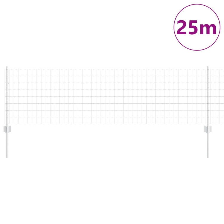 Clôture Vidaxxl avec poteau argent 0,6 x 25 m en acier