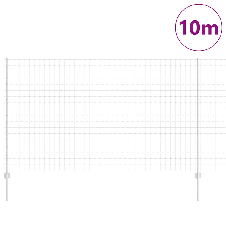 Clôture Vidaxxl avec poteau argenté 1,4 x 10 m en acier