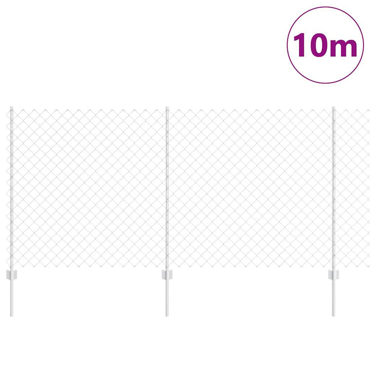 Clôture Vidaxxl avec poteau argenté 1,2 x 10 m en acier