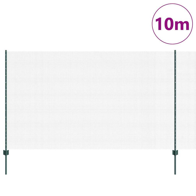 Clôture Vidaxxl avec poteau vert 1,4 x 10 m acier et PVC