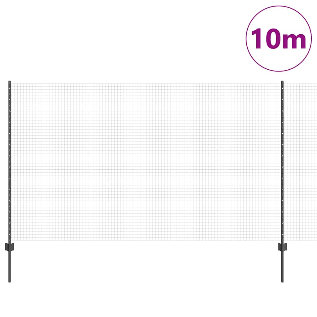 Clôture Vidaxl avec poteau gris 1,4 x 10 m acier et PVC