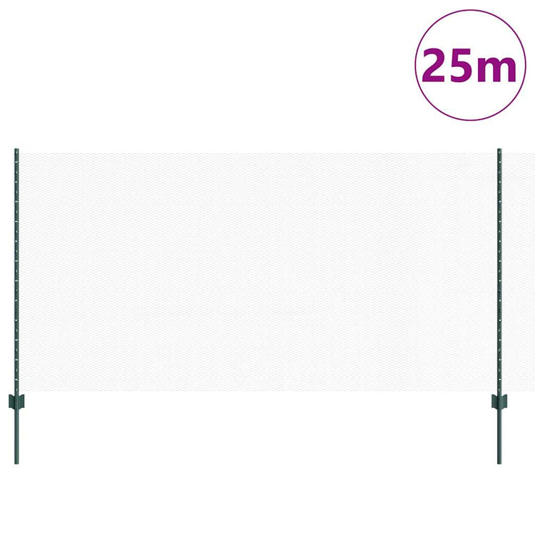 Clôture Vidaxxl avec poteau vert 1,2 x 25 m en acier