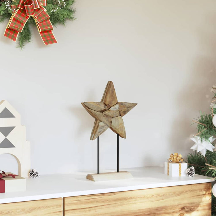 Vidaxx poinsettia marron 31 x 15 x 46 cm bois de teck massif