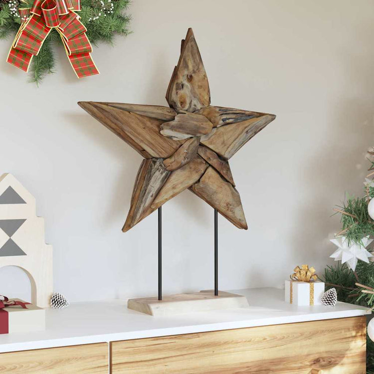 Vidaxx poinsettia marron 59,5 x 18 x 74 cm bois de teck massif