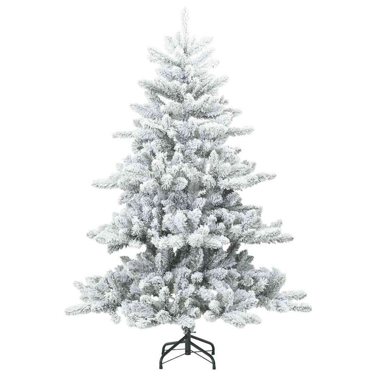 Vidaxl sapin de Noël artificiel avec branches plumeuses, enneigé blanc 150 cm