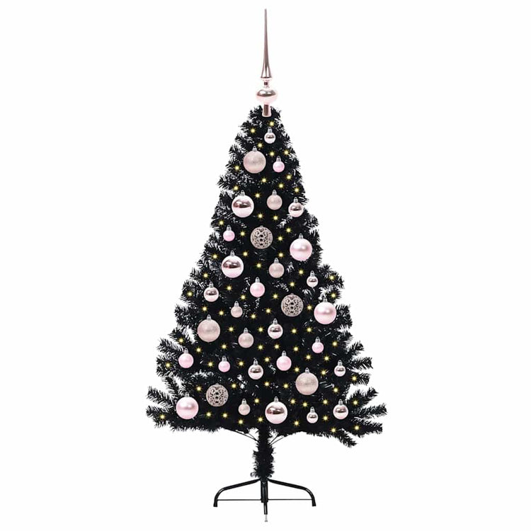 Vidaxx sapin de Noël artificiel illuminé avec 150 LED noir 120 cm PVC