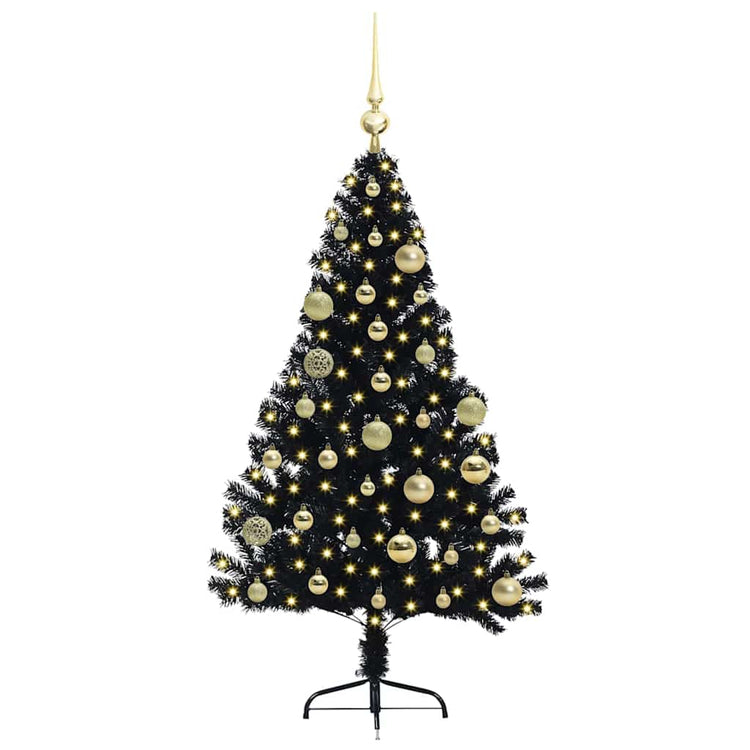 Vidaxx sapin de Noël artificiel illuminé avec 150 LED noir 120 cm PVC