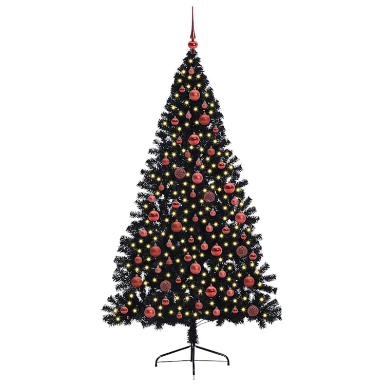 Vidaxx sapin de Noël artificiel illuminé avec 300 LED noir 180 cm PVC
