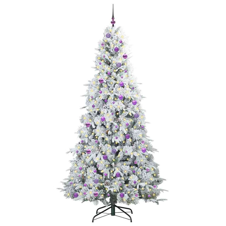 Vidaxx sapin de Noël artificiel pliant blanc 240 cm PE et PVC