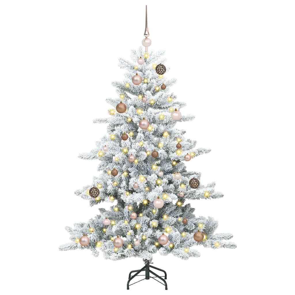 Vidaxx sapin de Noël artificiel pliant blanc 150 cm PVC et acier