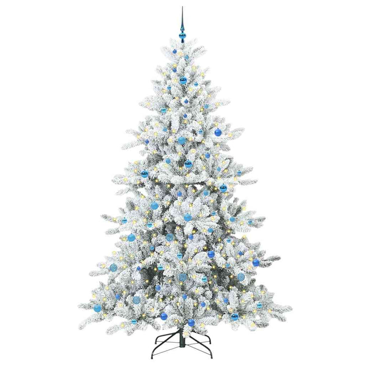 Vidaxx sapin de Noël artificiel pliant blanc 240 cm PVC et acier