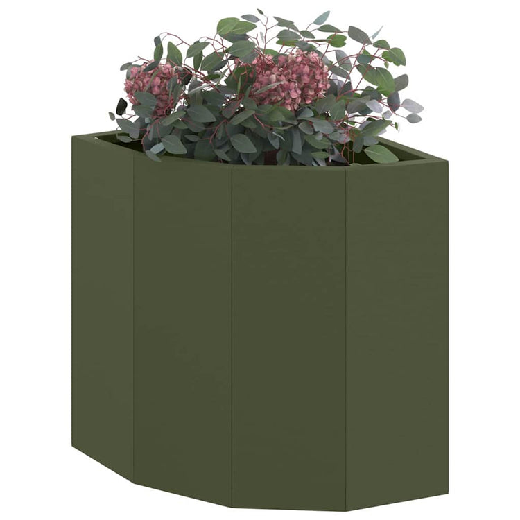 Vidaxx jardinière d'angle vert olive 30 x 30 x 35 cm acier