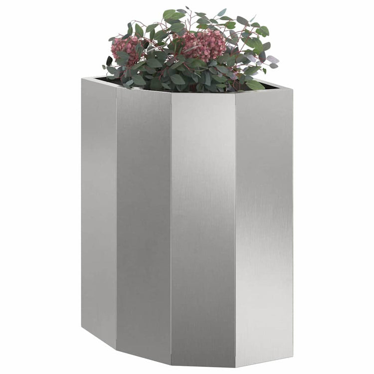 Vidaxx jardinière d'angle argent 30 x 30 x 50 cm acier inoxydable