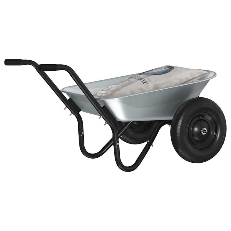Vidaxx brouette argent et noir 124 x 73 x 65 cm acier