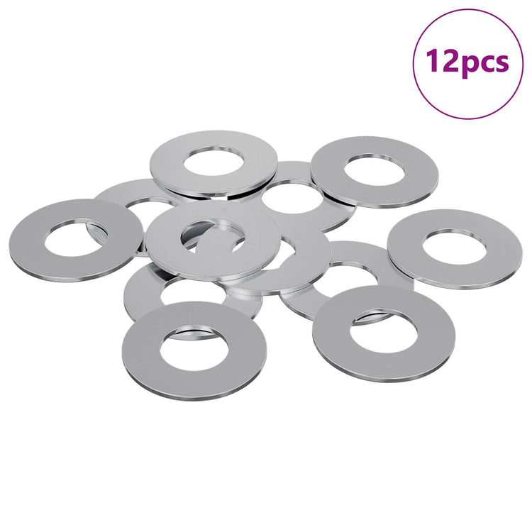 Vidaxl rondelles 12 pcs argent 16 x 16 x 1,5 cm fer