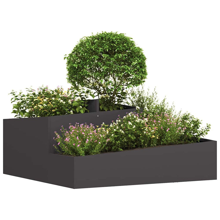 Vidaxl pot de fleur de jardin noir 100 x 100 x 50 cm acier laminé à froid