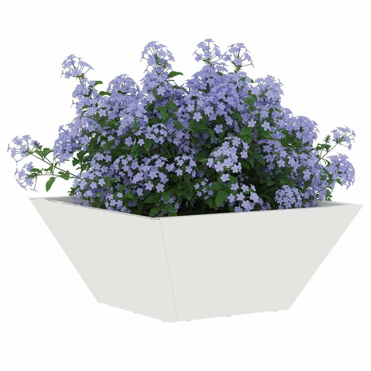 Vidaxxl pot de fleur de jardin 5 pcs blanc 35 x 35 x 15 cm acier laminé à froid