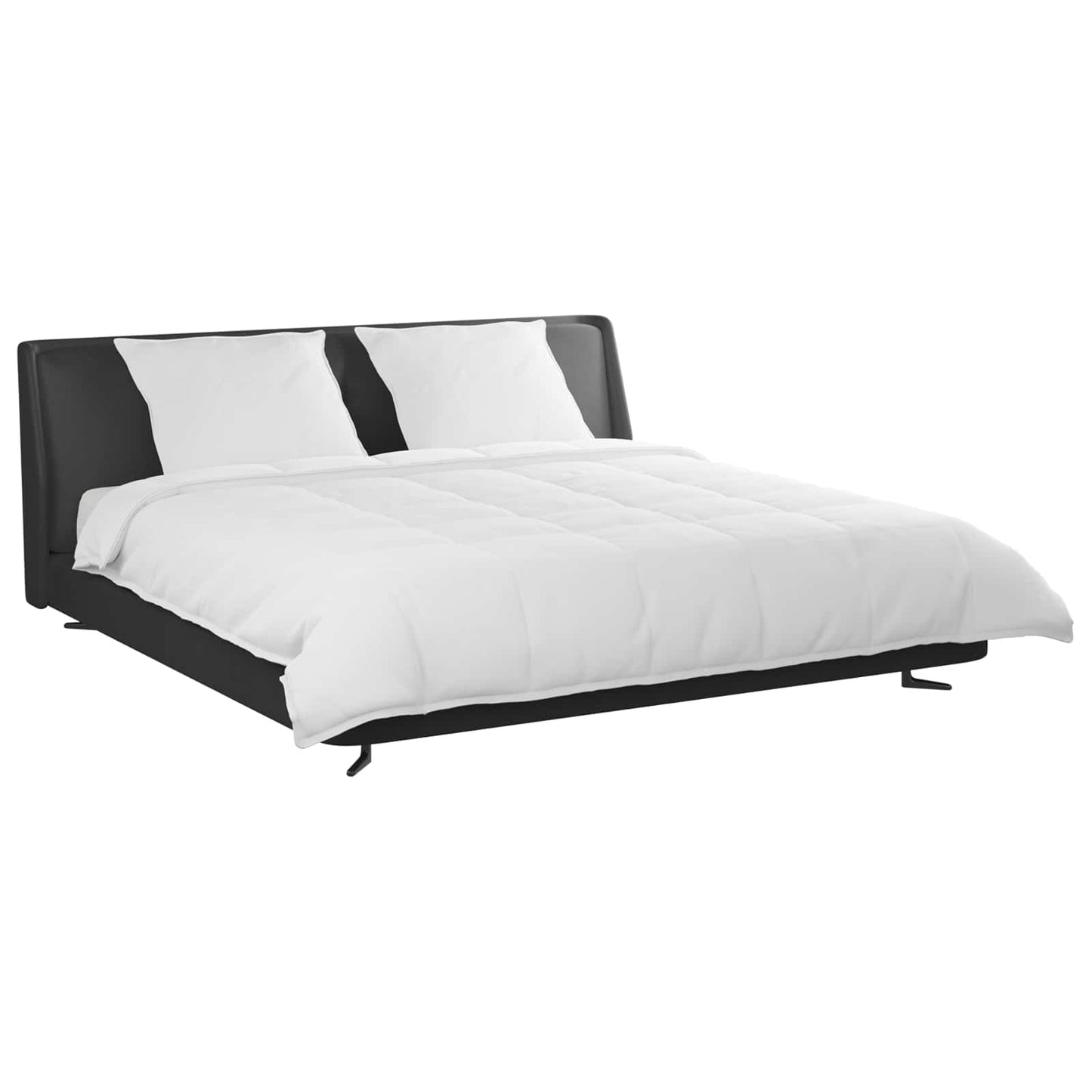 Vidaxl parure de couette avec oreiller 3 pcs plumes blanches