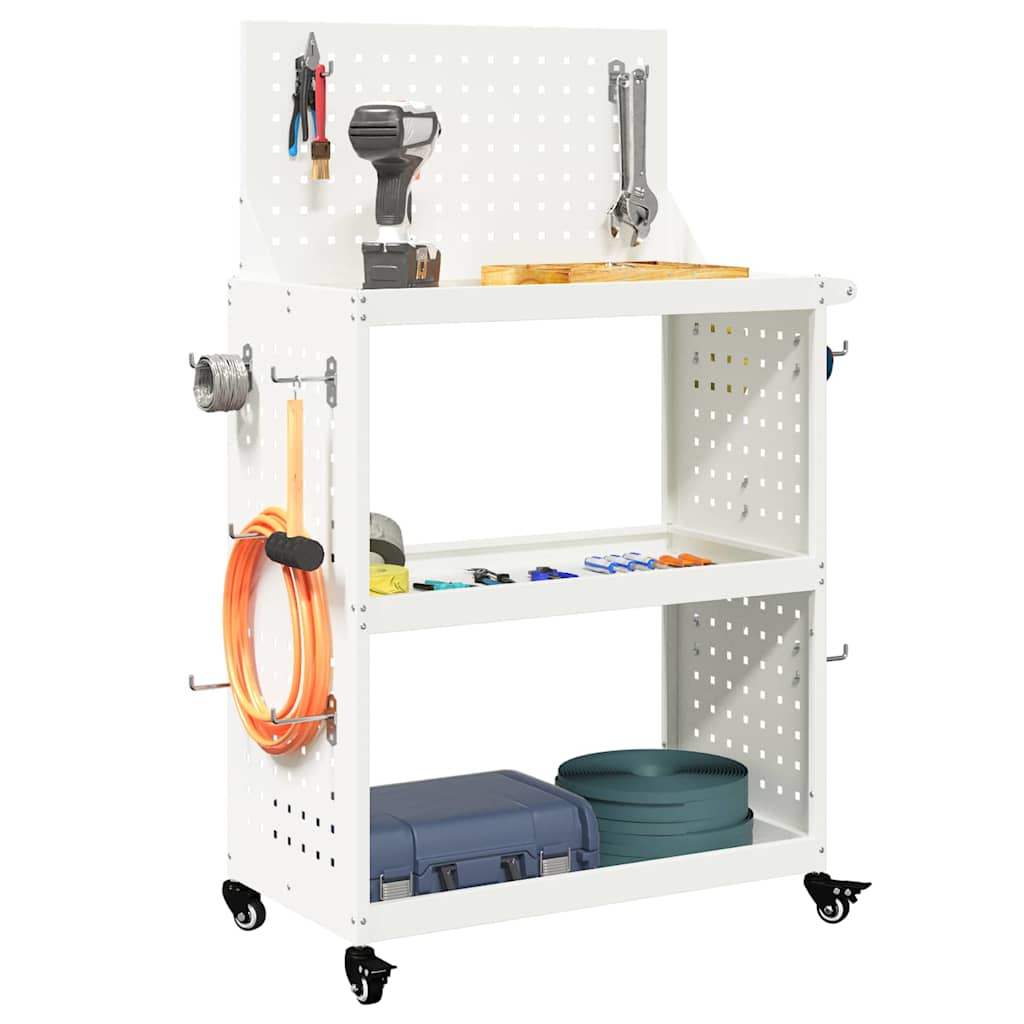 Vidaxx chariot à outils blanc 65 x 35 x 111 cm acier laminé à froid