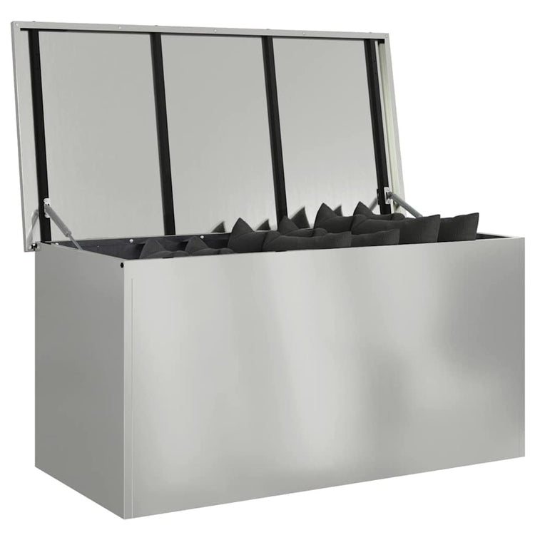 Vidaxx boîte de rangement extérieure argent 100 x 50,5 x 50 cm acier