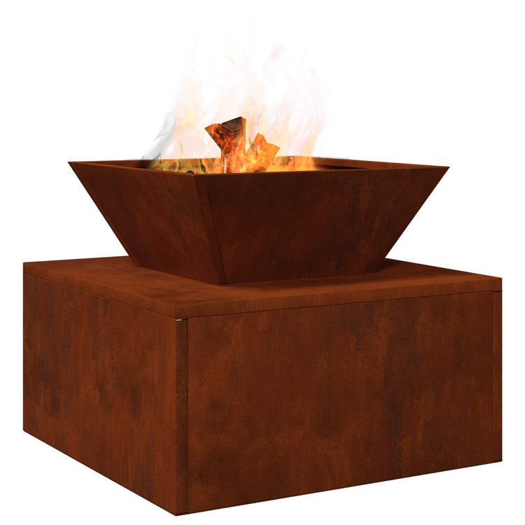 Vidaxl brasero rouillé 50 x 50 x 40 cm acier corten