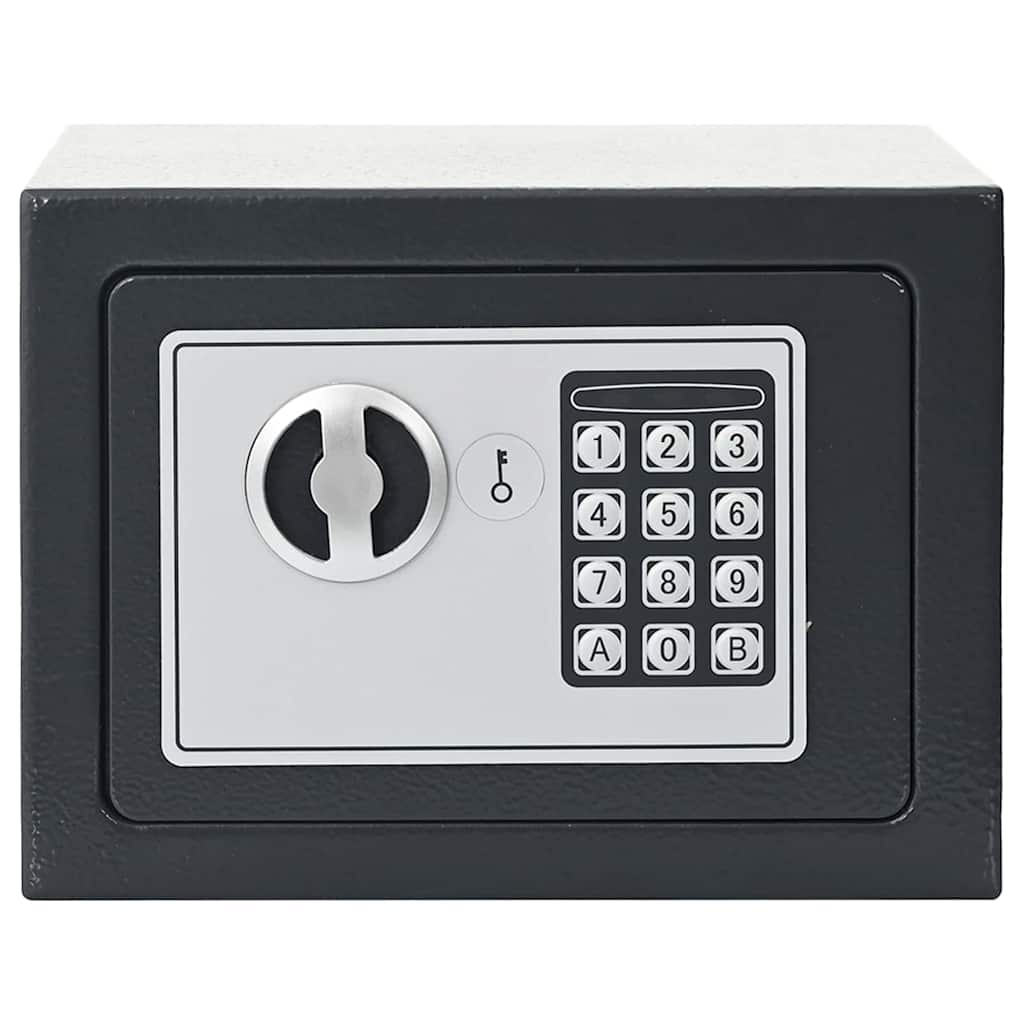 Vidaxl coffre-fort numérique avec serrure gris foncé 23 x 17 x 17 cm acier