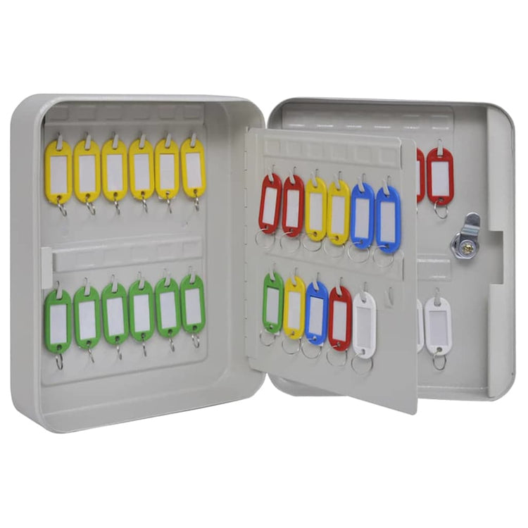 Vidaxx boîte à clés avec serrure ivoire 20 x 7,5 x 25 cm en acier