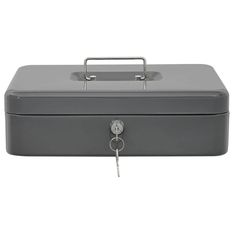 VidaXL caisse avec serrure gris foncé 30 x 24 x 9 cm acier