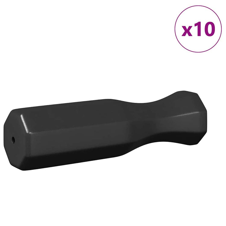 Vidaxl baby-foot poignées 10 pcs noir 3,1 x 3,1 x 17,8 cm
