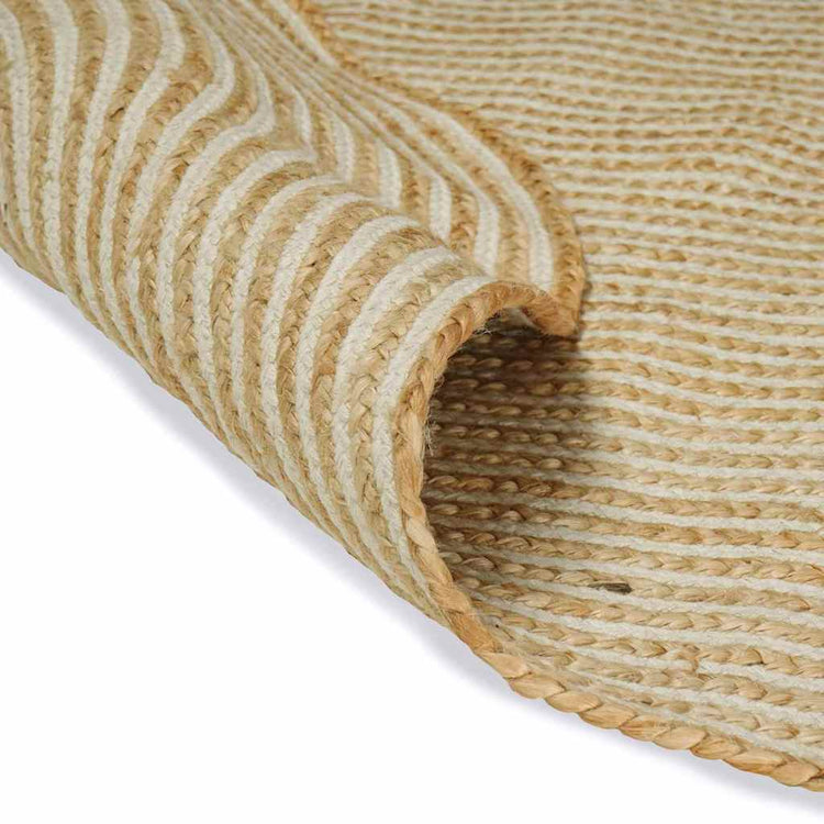 Vidaxl tapis naturel et blanc 205 x 305 cm jute