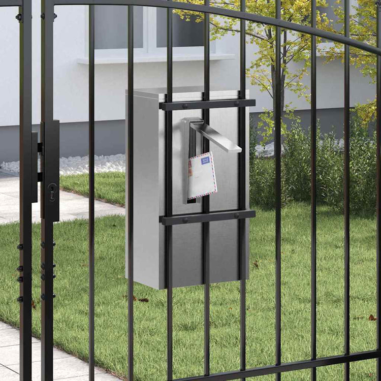 Vidaxx boîte aux lettres avec rangement argent 30 x 20 x 55 cm acier inoxydable