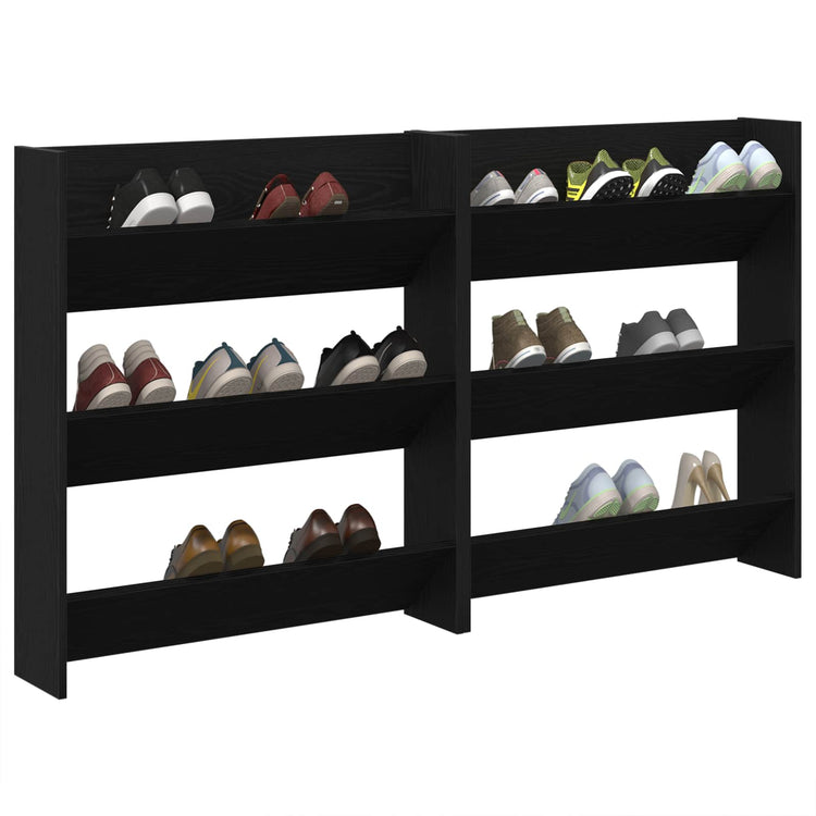 Vidaxx armoire à chaussures 2 pcs chêne noir 85 x 18 x 90 cm bois d'ingénierie