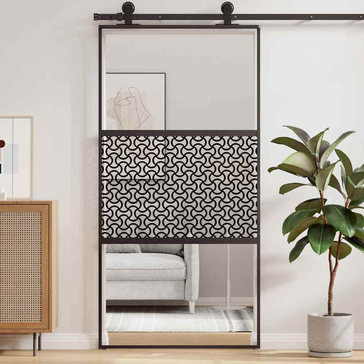 Vidaxx porte vitrée chantournée noir 90 x 2 x 205 cm aluminium