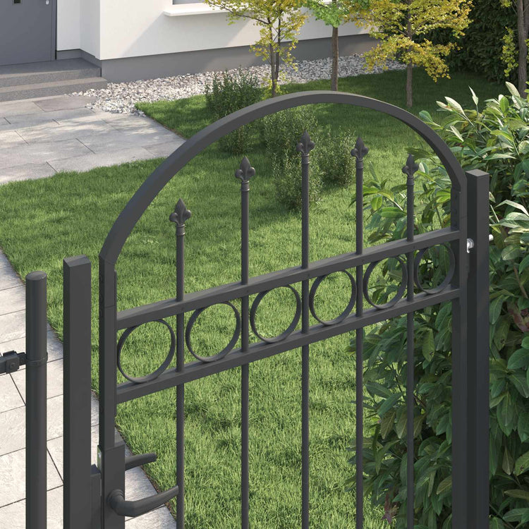 Vidaxx portail de clôture avec serrure gris 100 x 195 cm acier thermolaqué