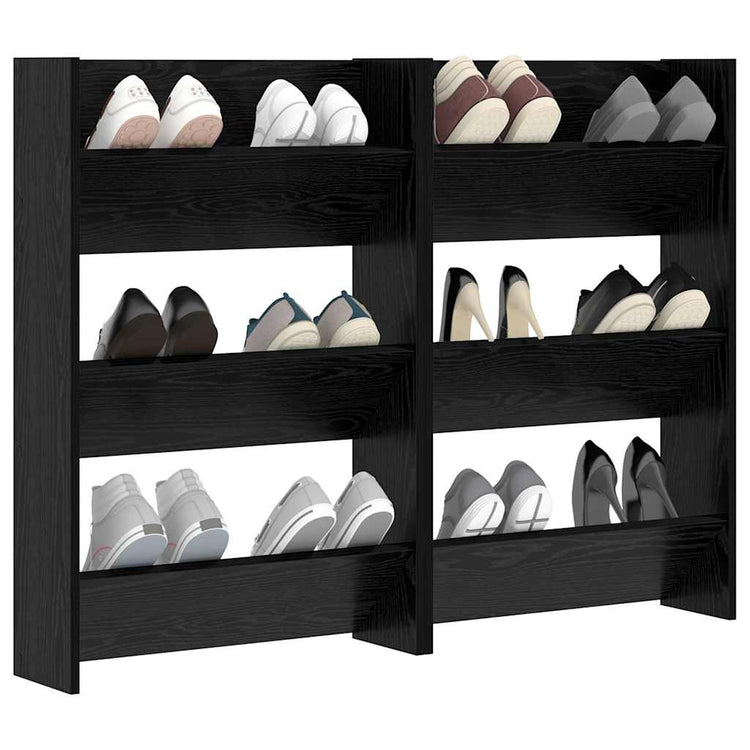 Vidaxx armoire à chaussures 2 pcs chêne noir 60 x 18 x 90 cm bois d'ingénierie