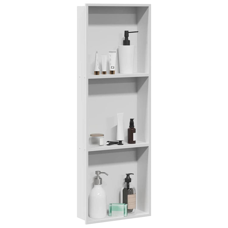 VidaXL niche de douche blanc 90 x 30 x 9,5 cm en acier inoxydable