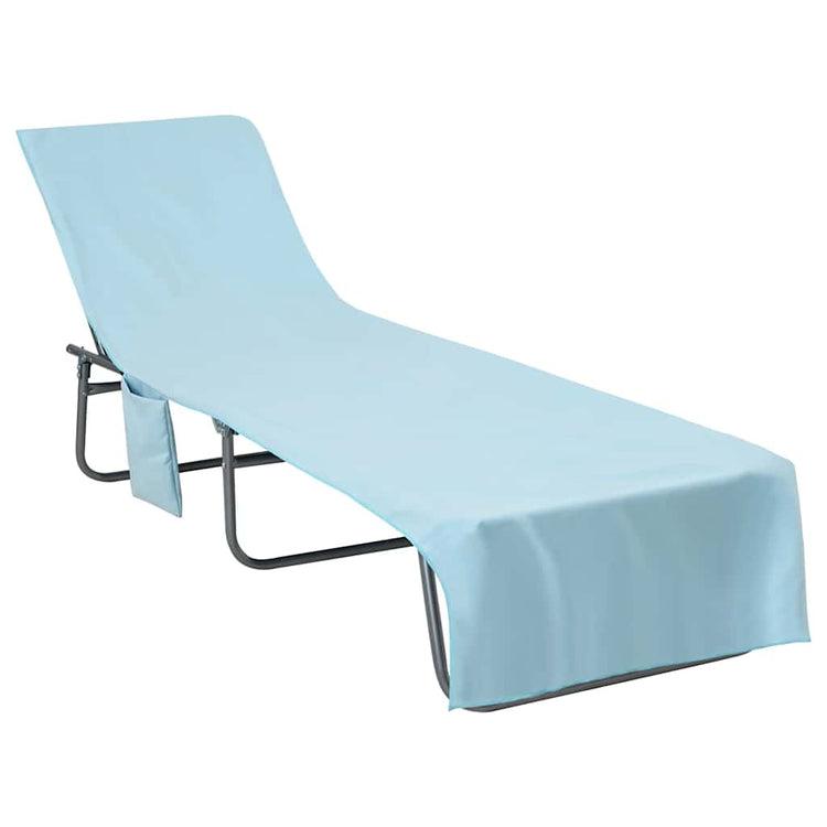 Vidaxl serviettes de chaise longue 2 pcs bleu 210 x 75 cm polyester et polyamide