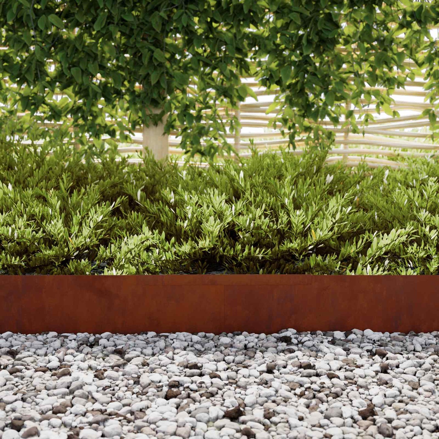 Vidaxl bordure de jardin 4 pcs rouillé 450 x 0,05 x 15 cm acier corten