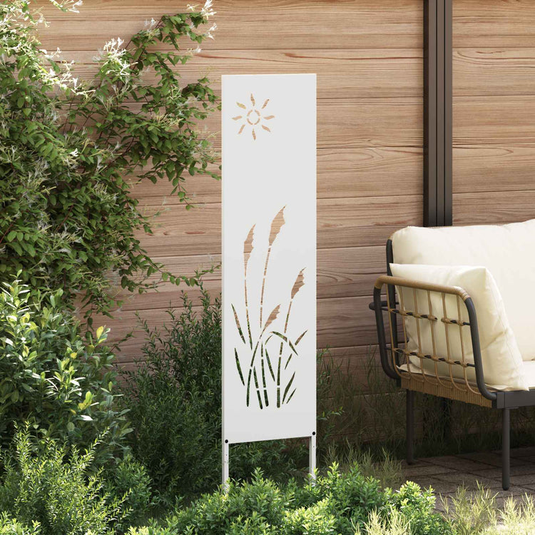 VidaXL brise-vue de jardin chantourné blanc 32 x 140 cm acier laminé à froid