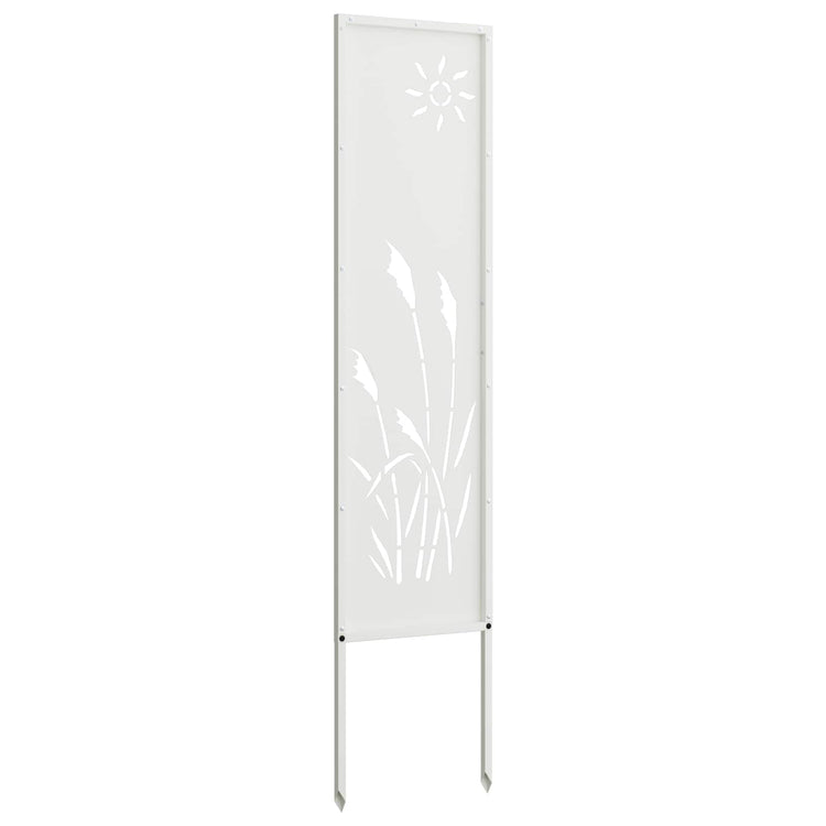 VidaXL brise-vue de jardin chantourné blanc 32 x 140 cm acier laminé à froid