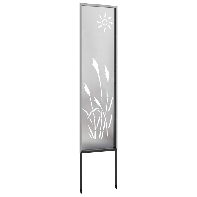 VidaXL brise-vue de jardin chantourné argent 32 x 140 cm acier inoxydable