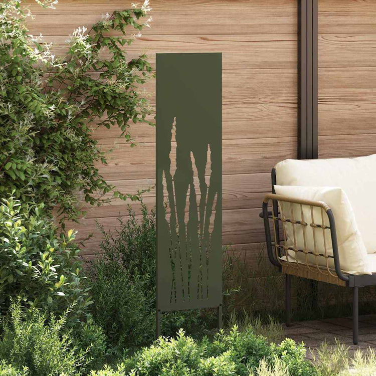Vidaxxl brise-vue de jardin vert olive 32 x 140 cm acier laminé à froid