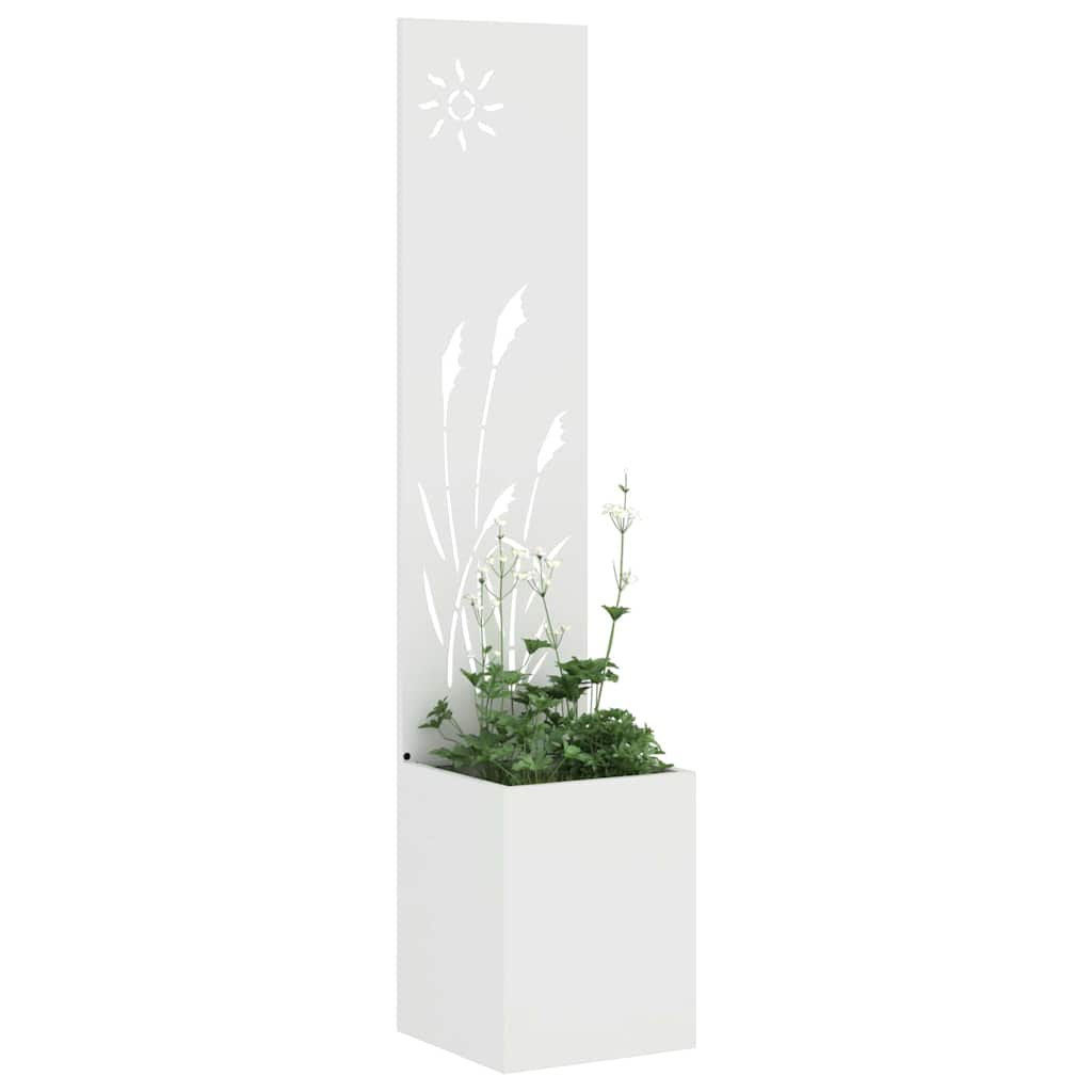VidaXL brise-vue de jardin chantourné blanc 32 x 140 cm acier laminé à froid