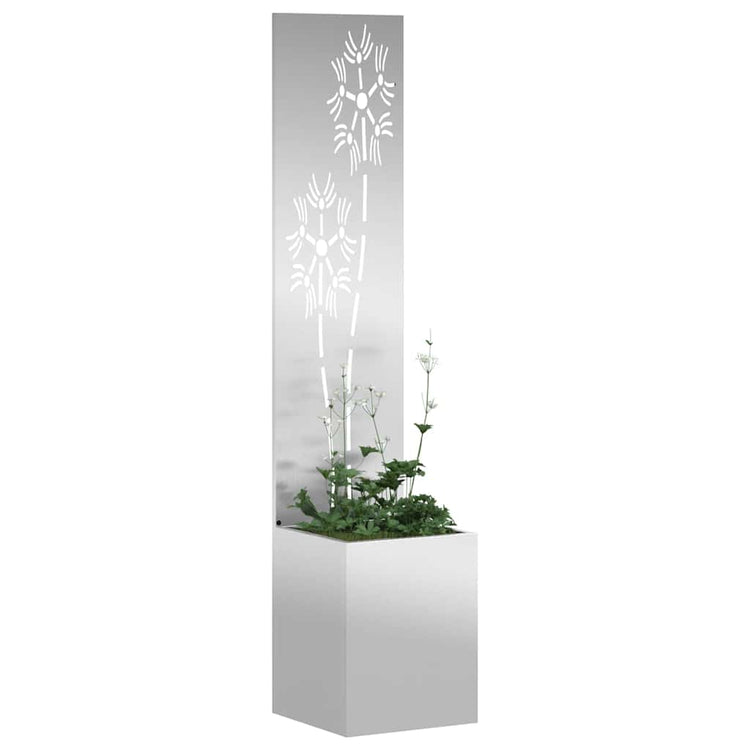 Vidaxxl brise-vue de jardin argent 32 x 140 cm en acier galvanisé